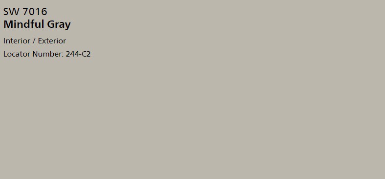 Sherwin Williams Mindful Gray SW 7016 Paint