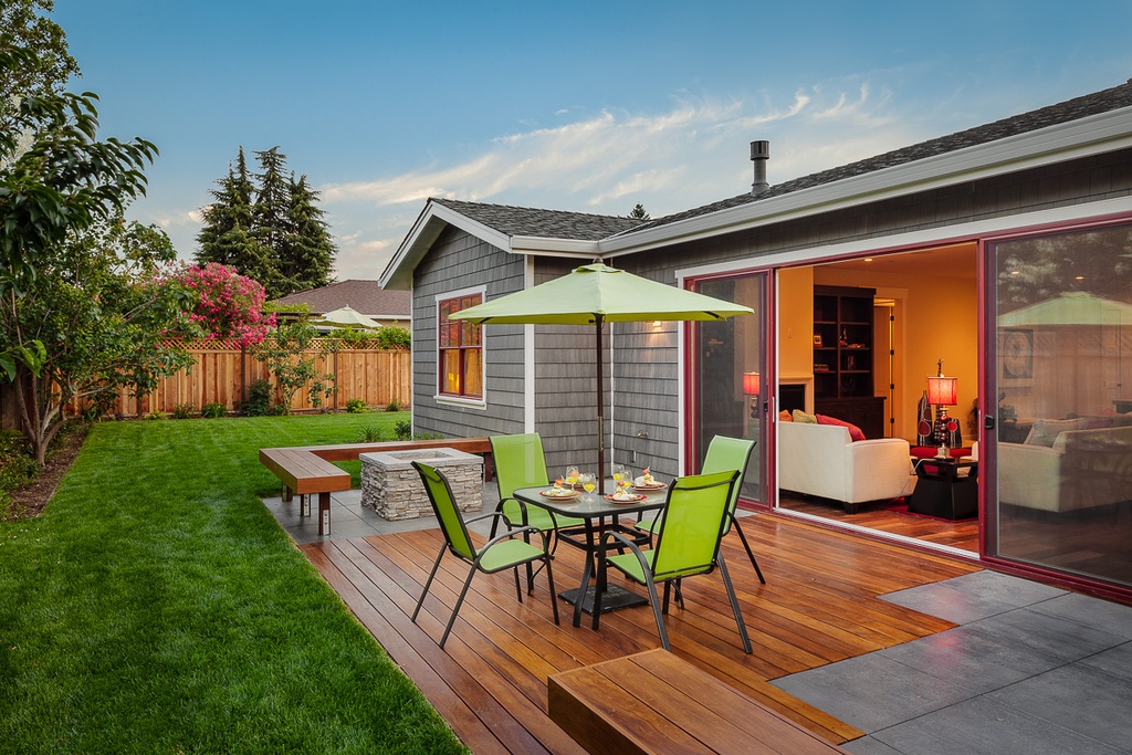 Backyard Deck with Lime Green Accents