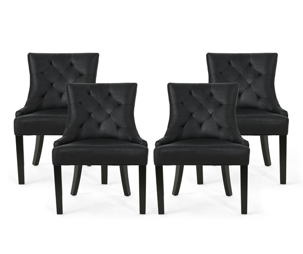 Black Tufted Dining Chairs