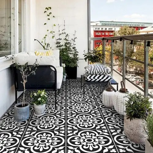 Black and White Balcony