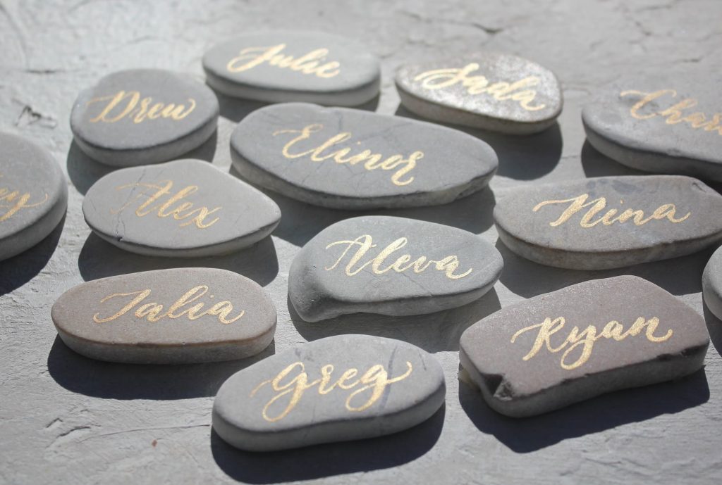 Calligraphy Stone Escort Cards