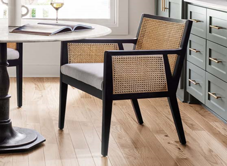 Cane Back Black Dining Chairs