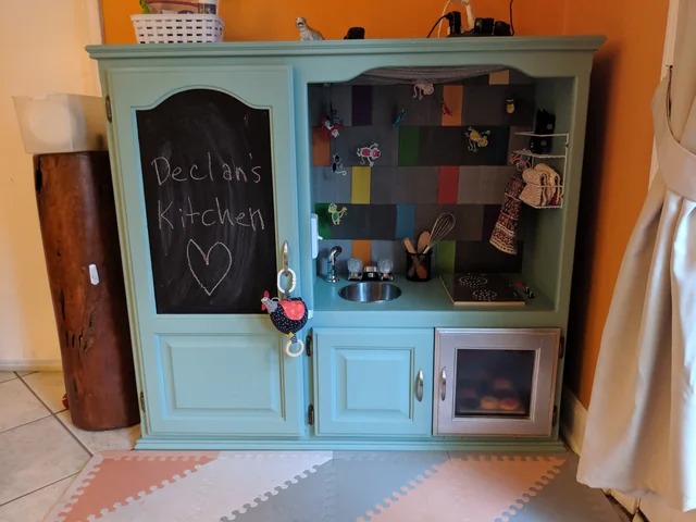 DIY Play Kitchen from An Entertainment Centre