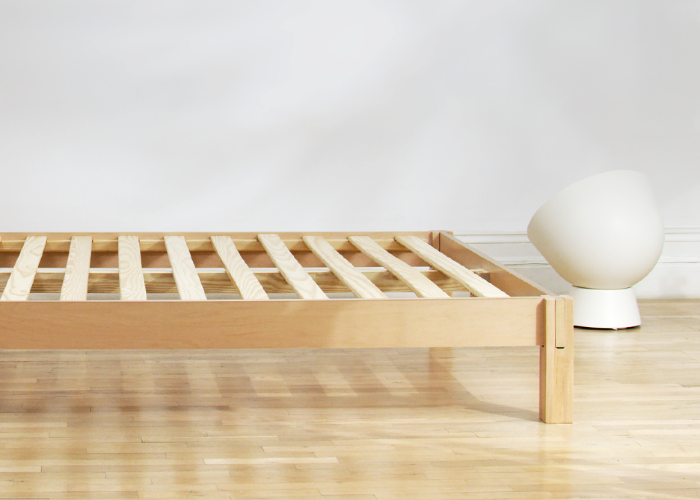 Helix Natural Wood Minimalist Bed Frame