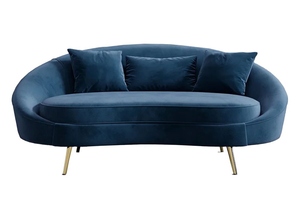 Homary Velvet Bronze Curved Sofa