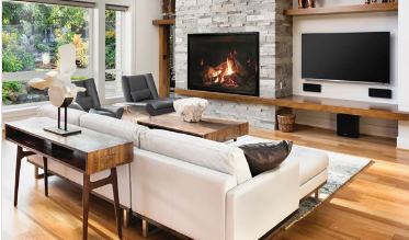 Layered Modern Fireplace Idea