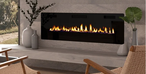 Modern Fireplace Idea With Wall Accent