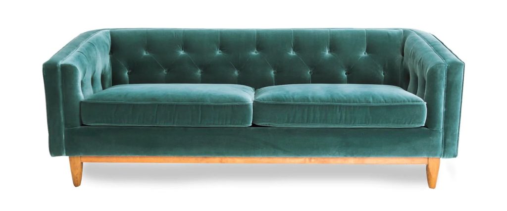 Natty Cotton Petrol Velvet 3-Seater Sofa