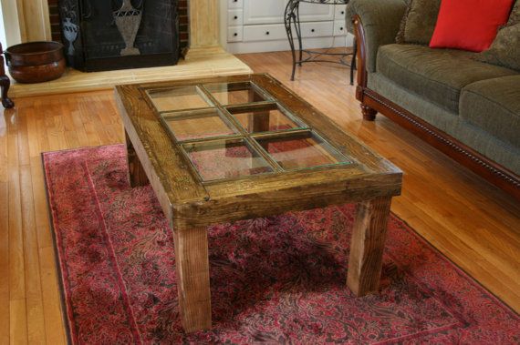 Old Door Into a Coffee Table Cup