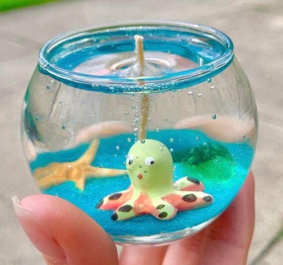 Sea shaped gel candles