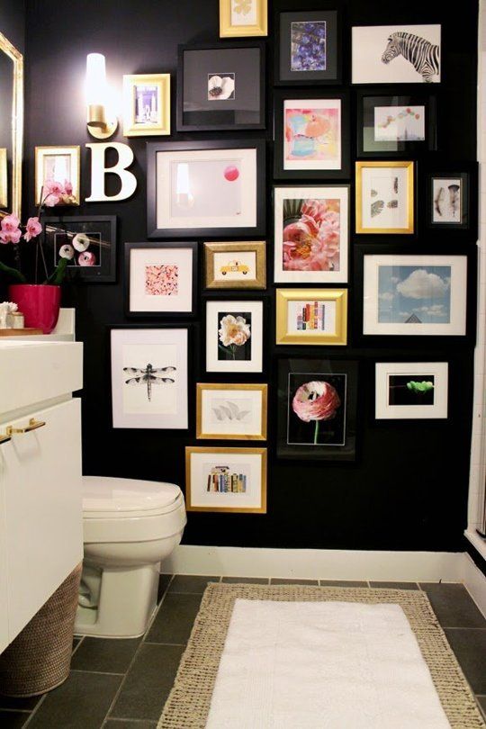 Try Converting Your Bathroom Wall Into a Gallery Wall