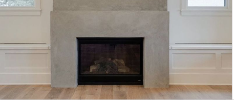 Unique Limestone Modern Fireplace Idea