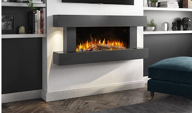 Wall-Mounted Modern Fireplace Idea
