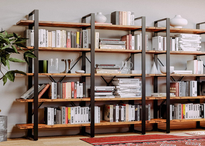 Wood and Metal Shelves